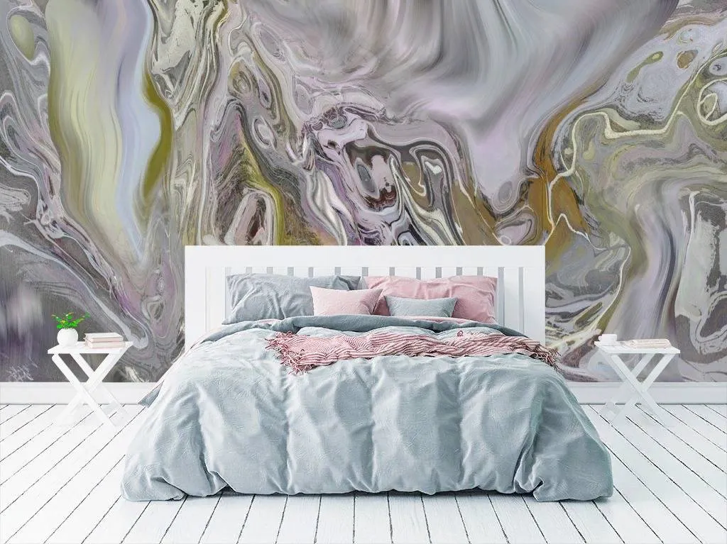 Фотообои в интерьере фиолетовая абстракция  13-303 фото