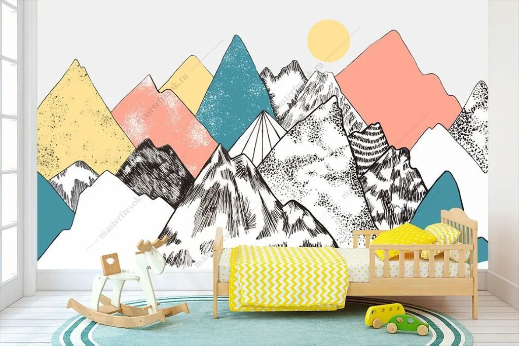 Фотообои Разноцветные горы для девочки  14-206