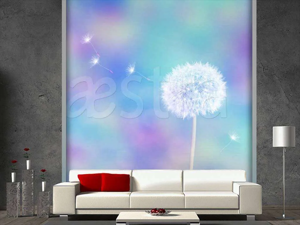 Фотообои Зрелый одуванчик с семенами на голубым небом  10-077