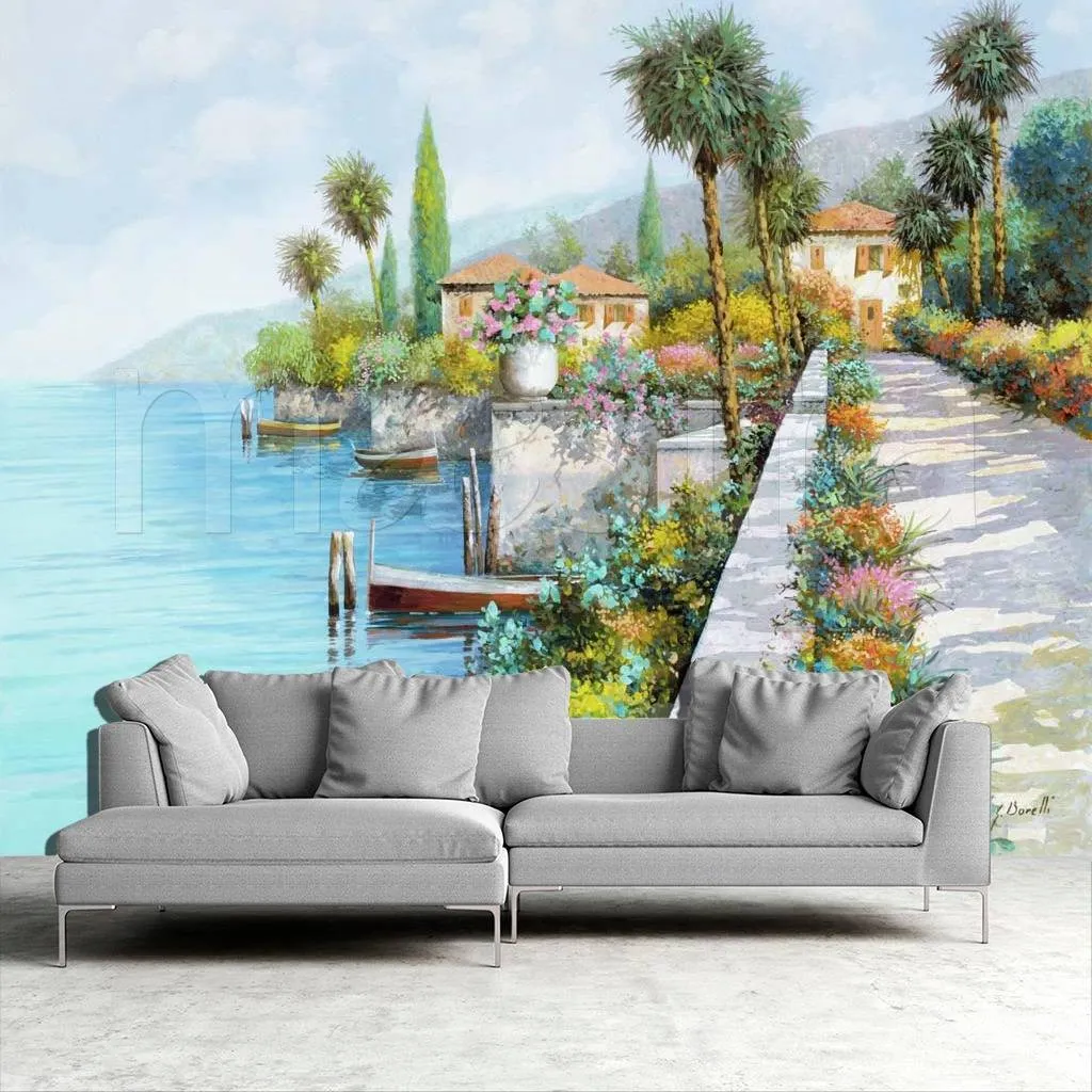 Фотообои в интерьере лазурное море в солнечный день  8-164 фото