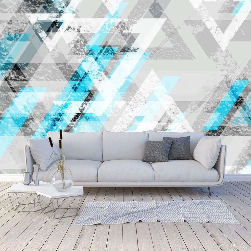 Фотообои в интерьере геометрические треугольники  10-952 фото