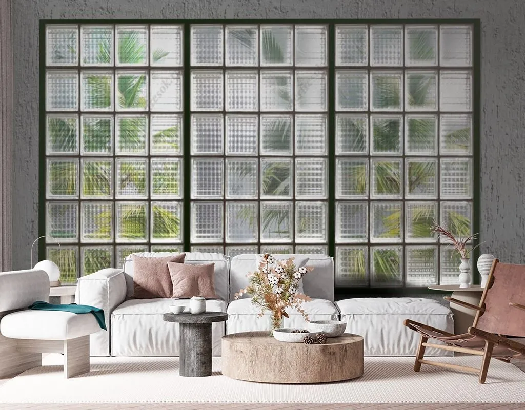 Фотообои в интерьере стеклянный витраж  13-462 фото