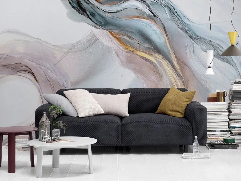 Фотообои в спальню абстракция маслом  9-1843