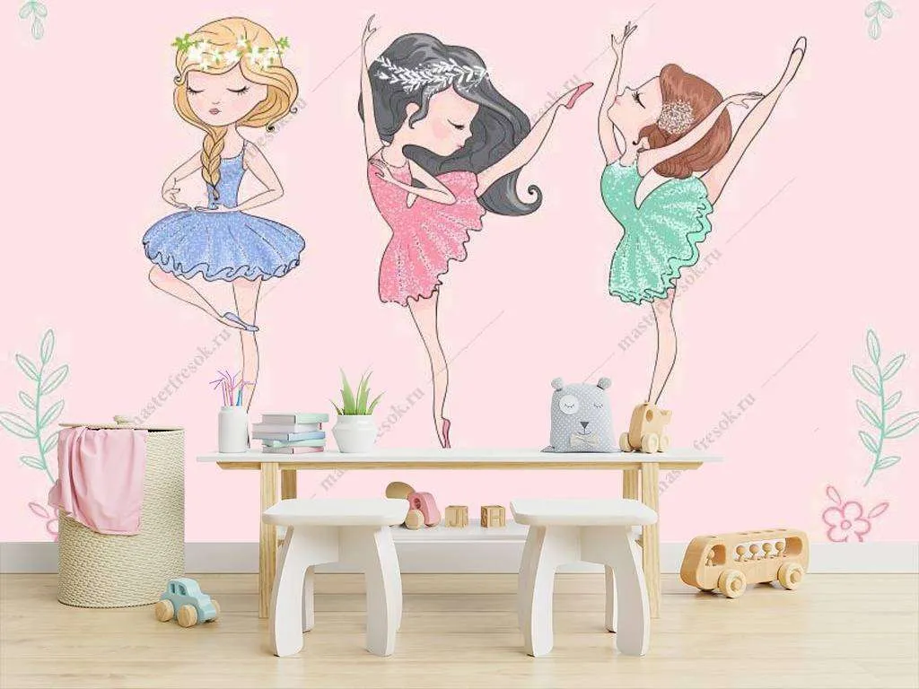 Фотообои в интерьере маленькая балерина  14-026 фото