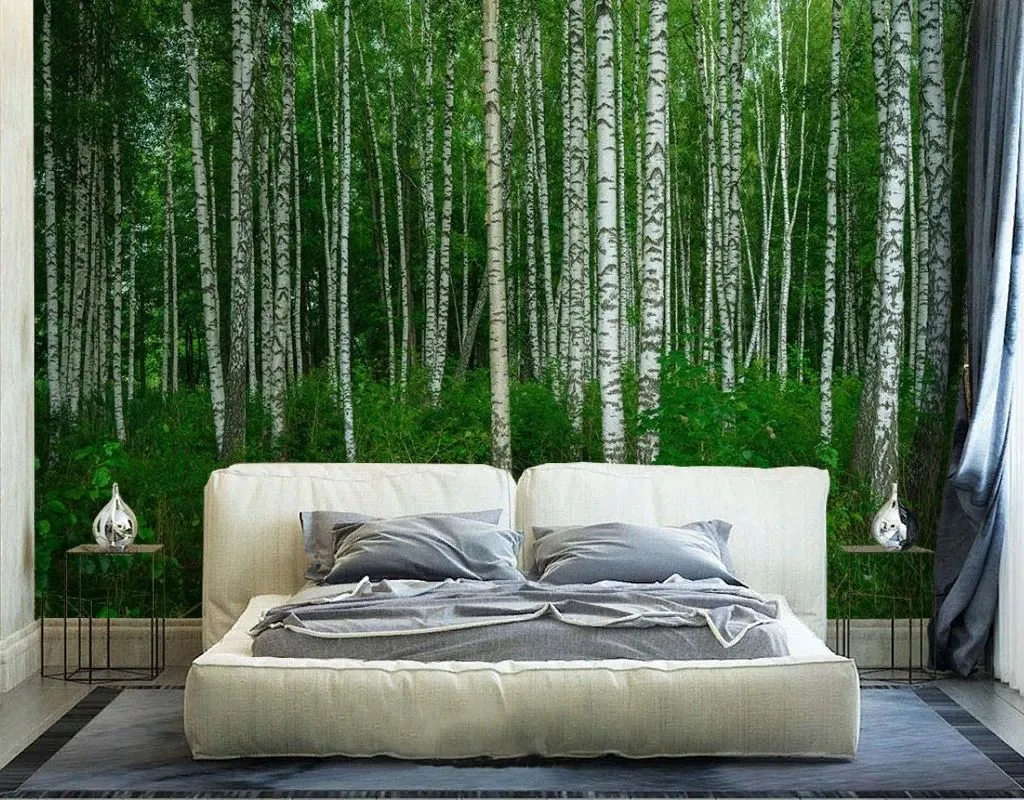 Фотообои в интерьере лес березовый  9-1971 фото