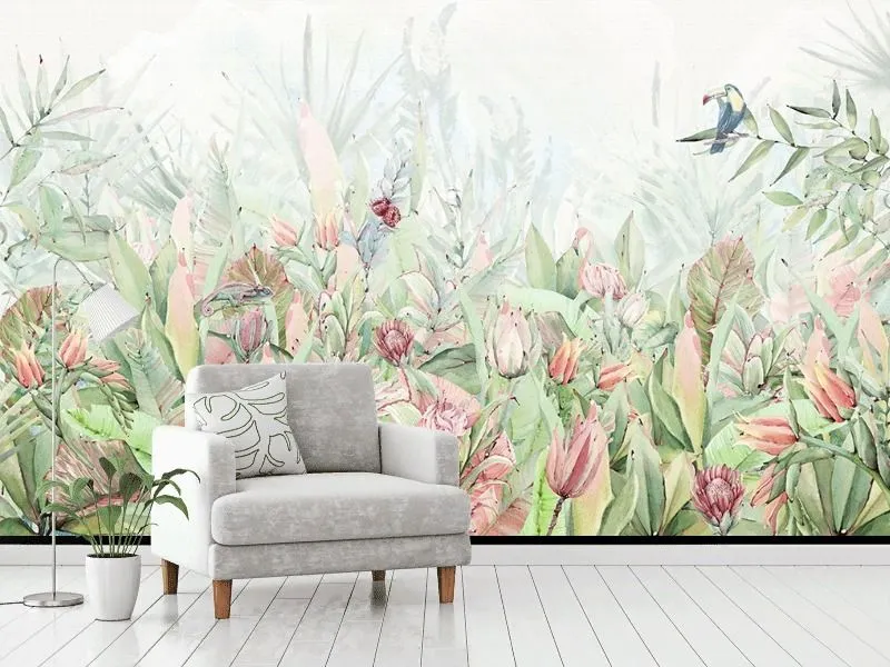 Фотообои в интерьере в гостиную цветы яркие  9-2006 фото