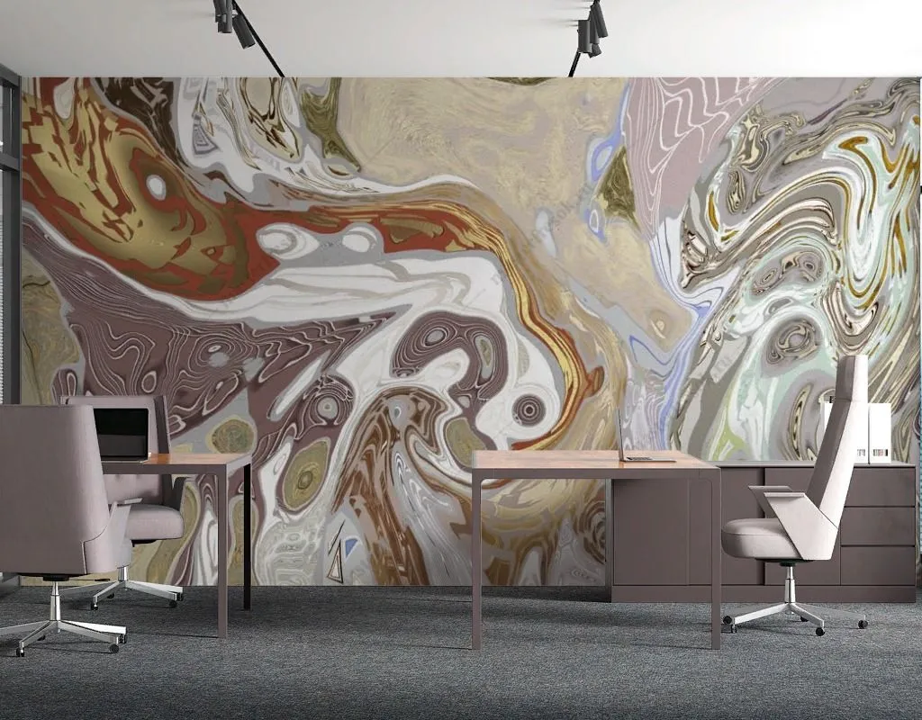 Фотообои в интерьере флюид арт серая акварель  13-605 фото