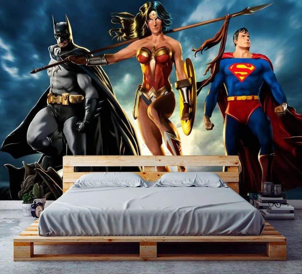 Фотообои в интерьере лига справедливости  12-1056 фото