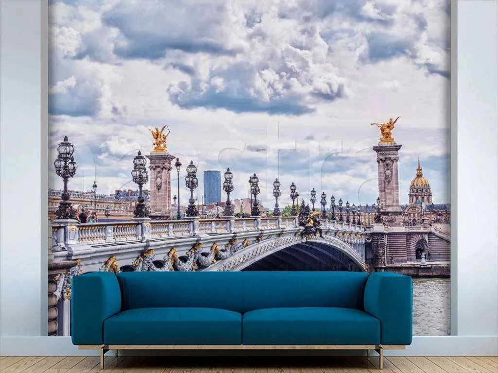 Фотообои Мост в Париже и серое небо  9-769