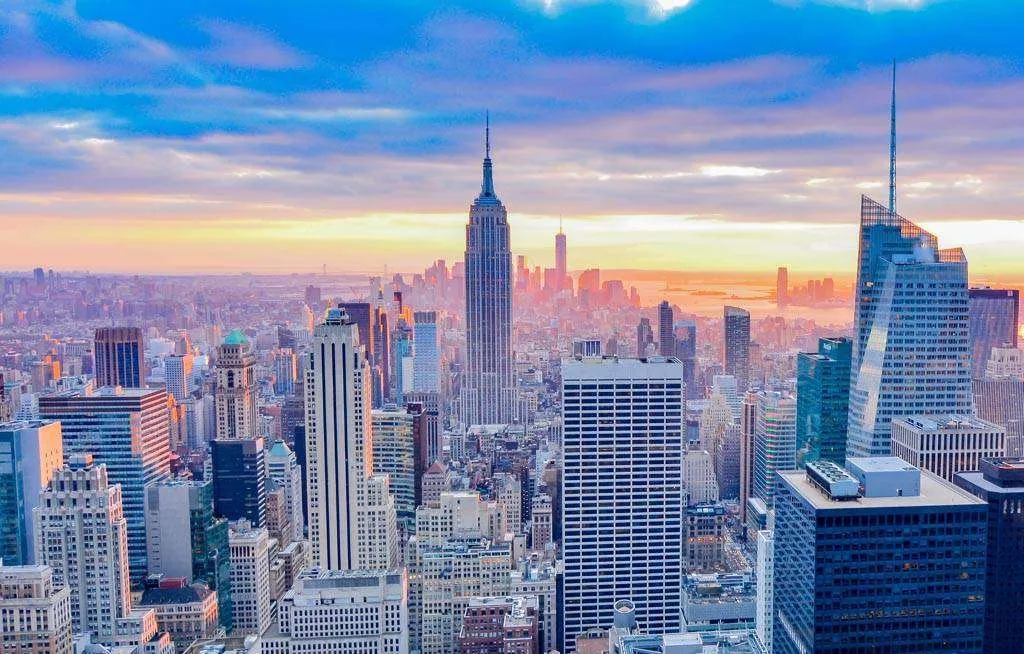 Фотообои в интерьере утренний нью йорк  9-838 фото