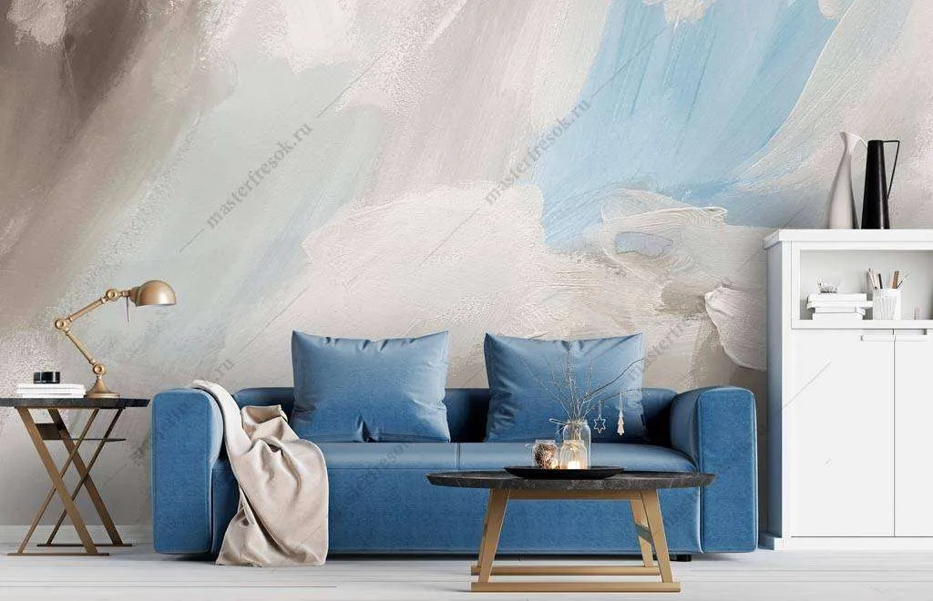 Фотообои в интерьере белая штукатурка  9-1336 фото