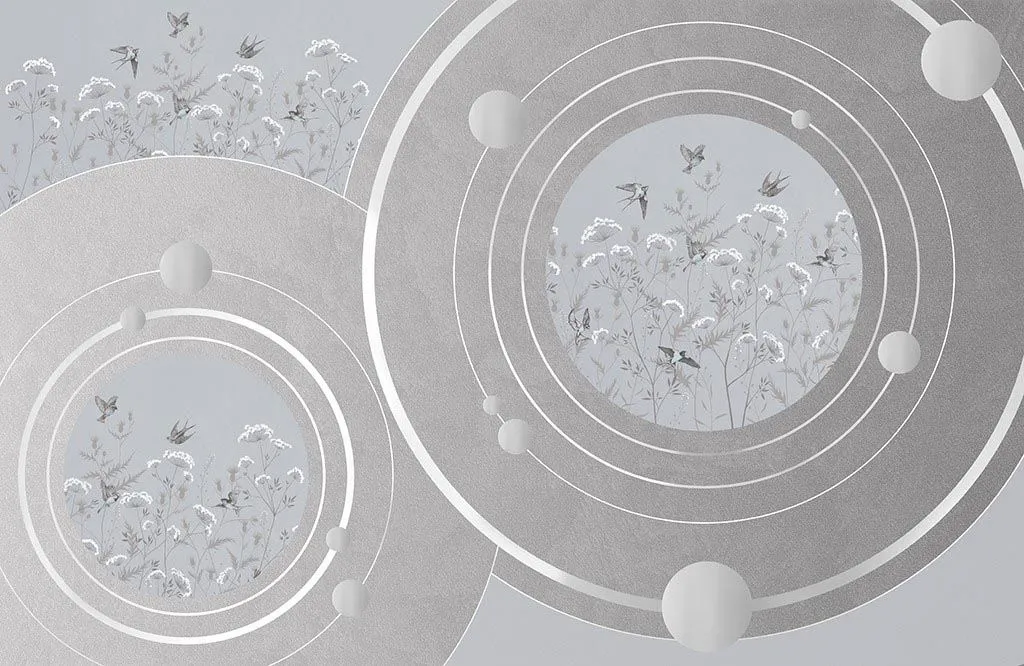 Фотообои в интерьере абстракция полевые цветы в системе  9-1826 фото