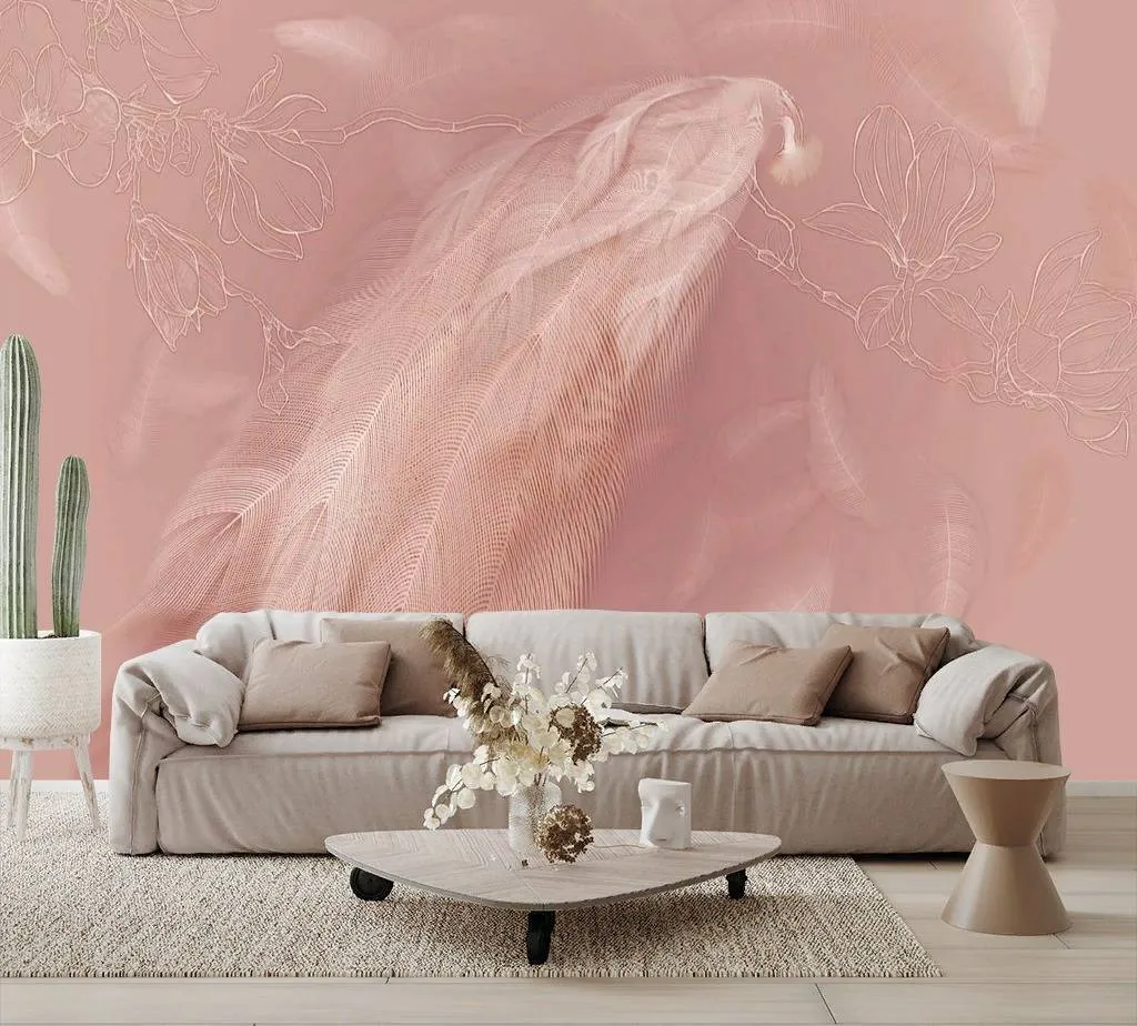 Фотообои в интерьере перья жар-птицы  13-264 фото