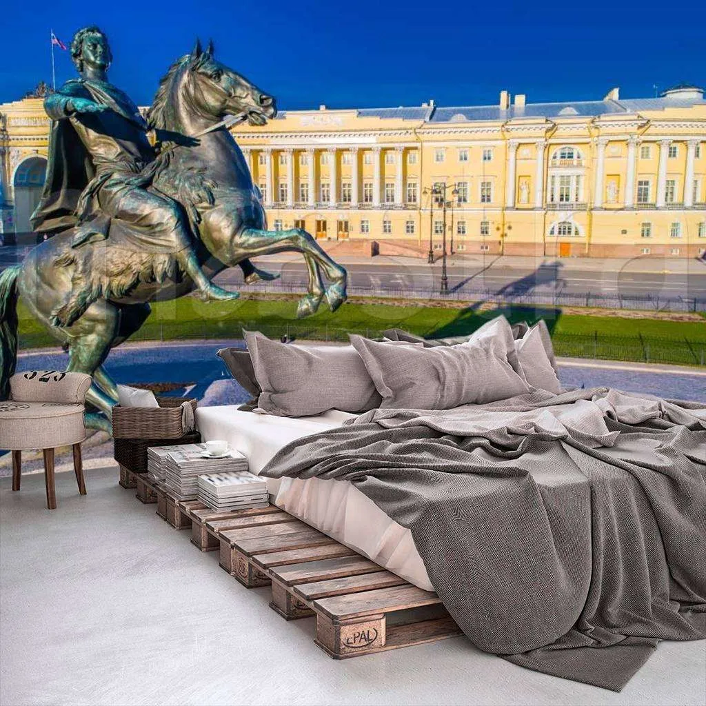 Фотообои в интерьере медный всадник  9-669 фото