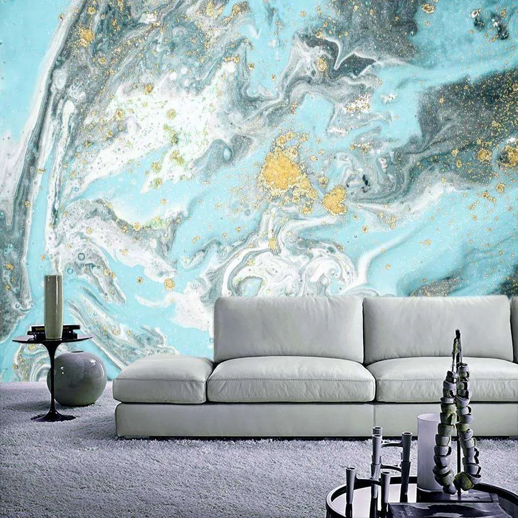 Фотообои в интерьере флюид арт - в облаках  9-920 фото