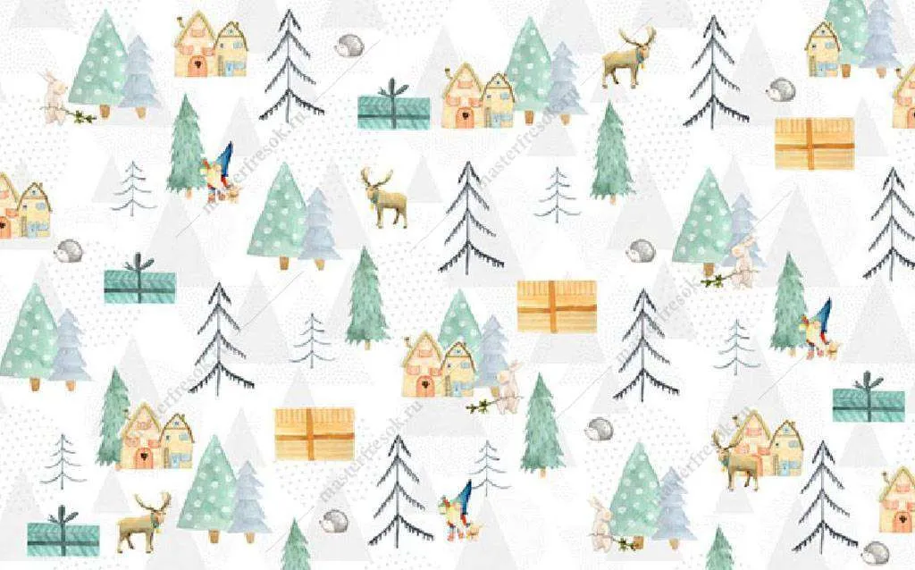 Фотообои в интерьере сказочная деревня  15-990 фото