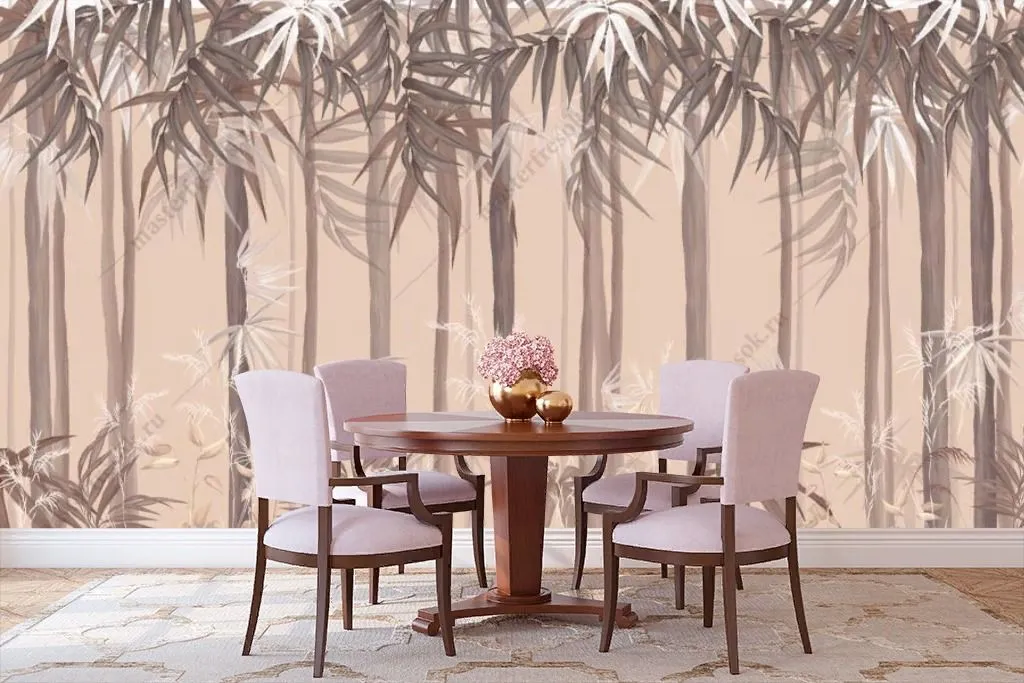 Фотообои в интерьере бамбуковый лес  9-1694 фото