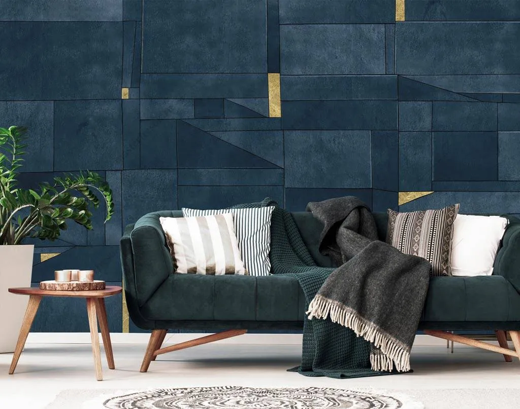 Фотообои Ярко синий геометрический фон  9-1387