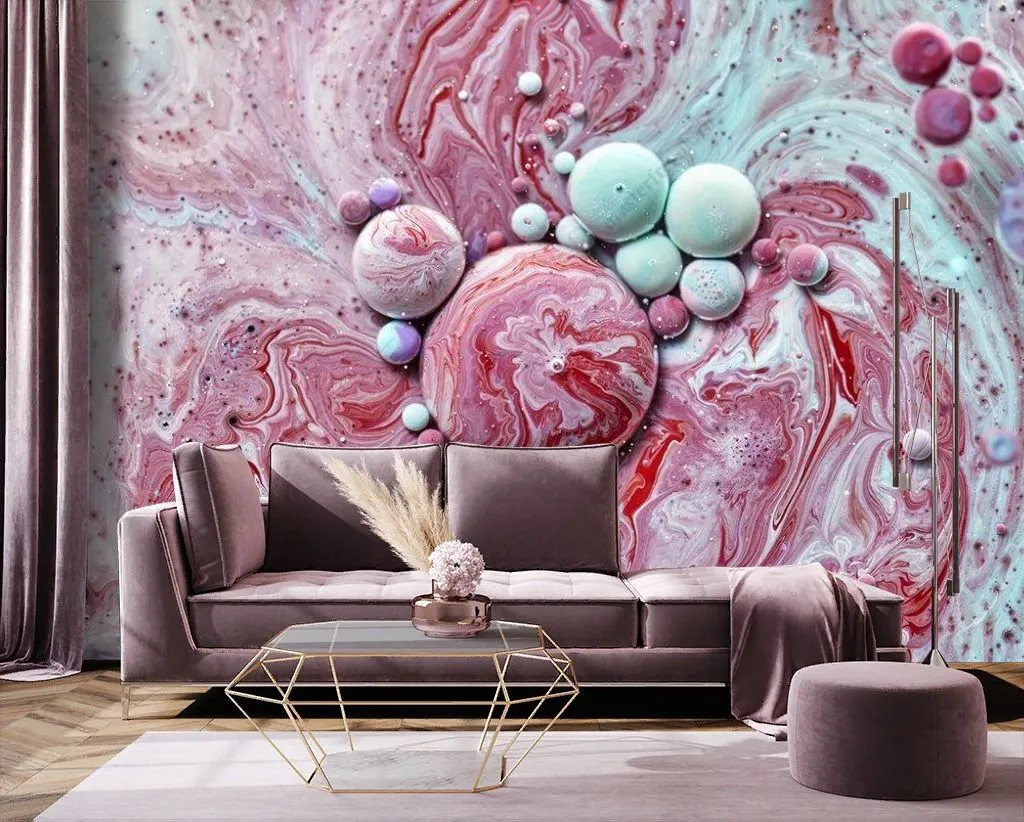 Фотообои в интерьере красочные пузыри  9-1409 фото