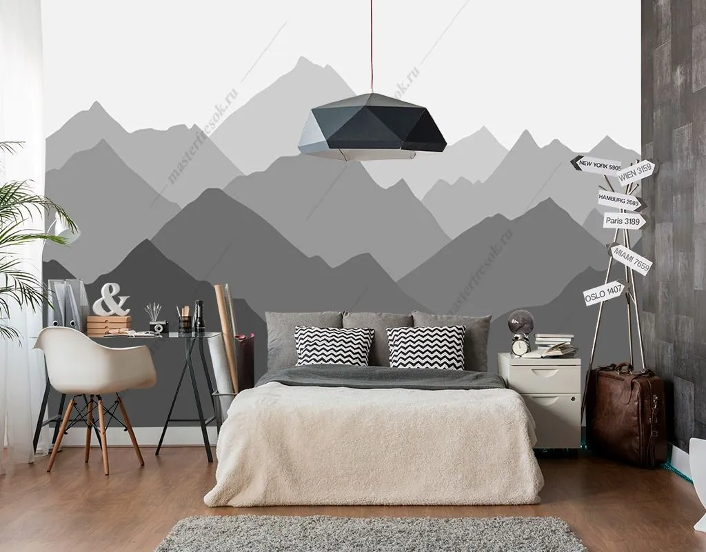 Фотообои в интерьере горы в стиле минимализм  14-482 фото