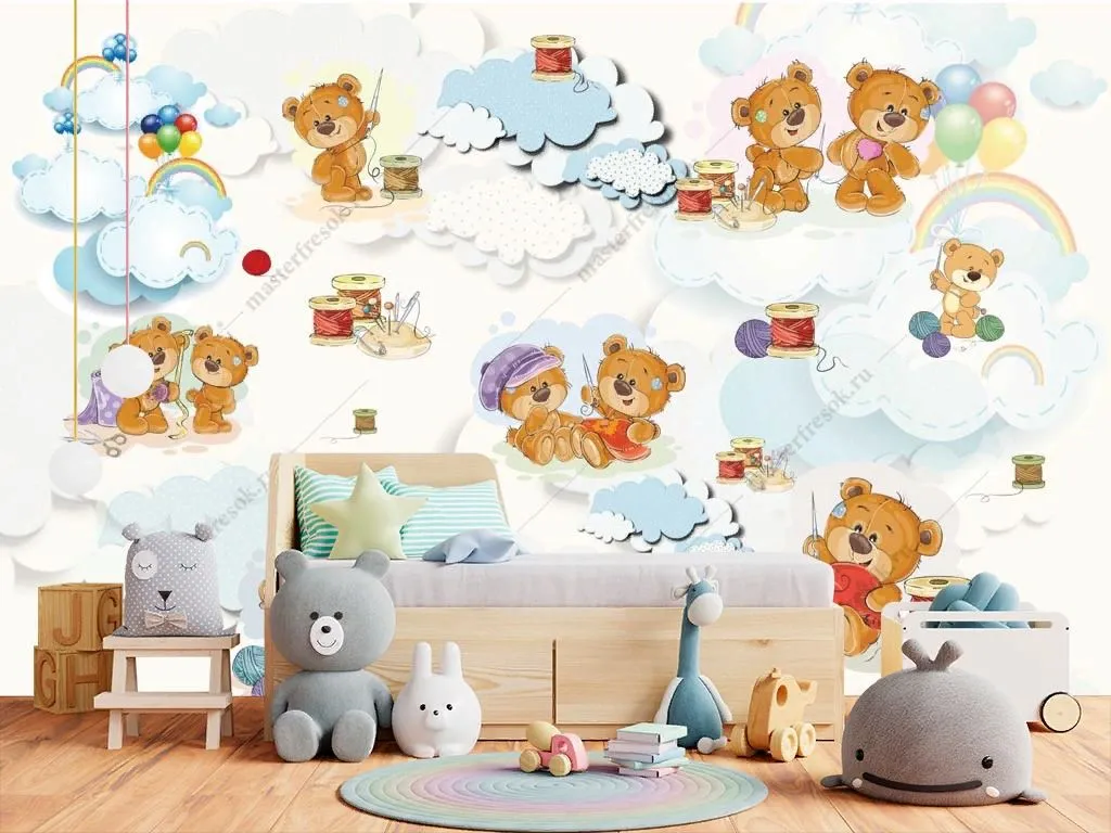 Фотообои в интерьере история тедди  14-512 фото