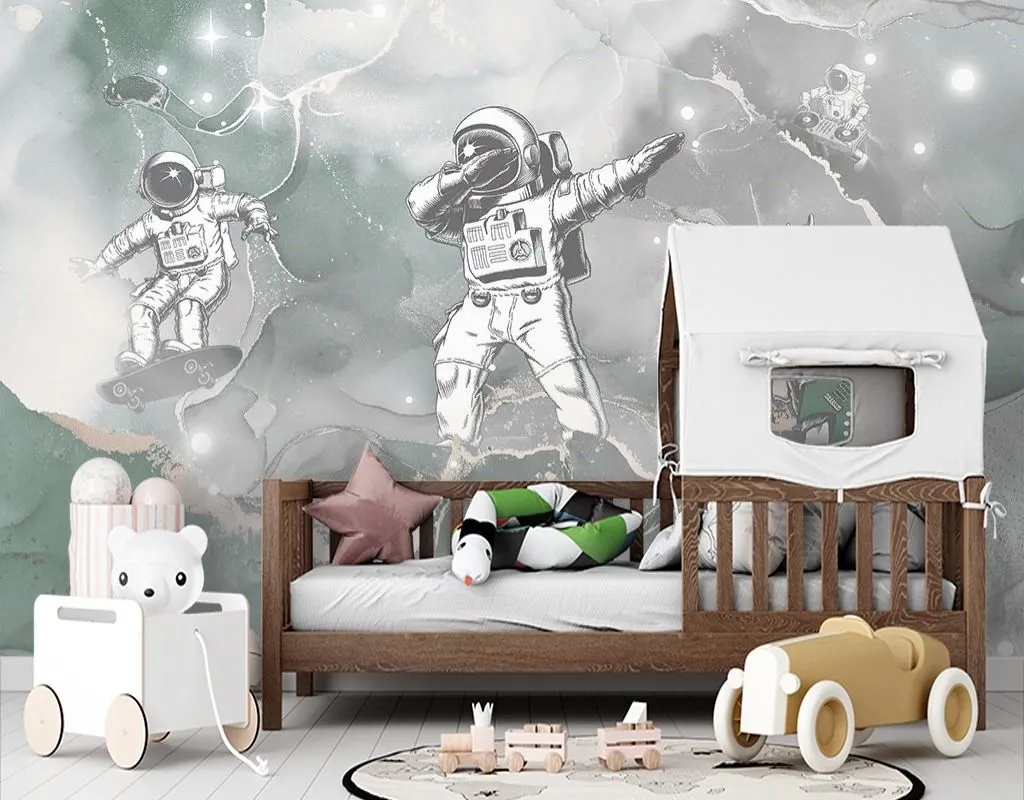 Фотообои в интерьере в детскую космонавты  12-1631 фото