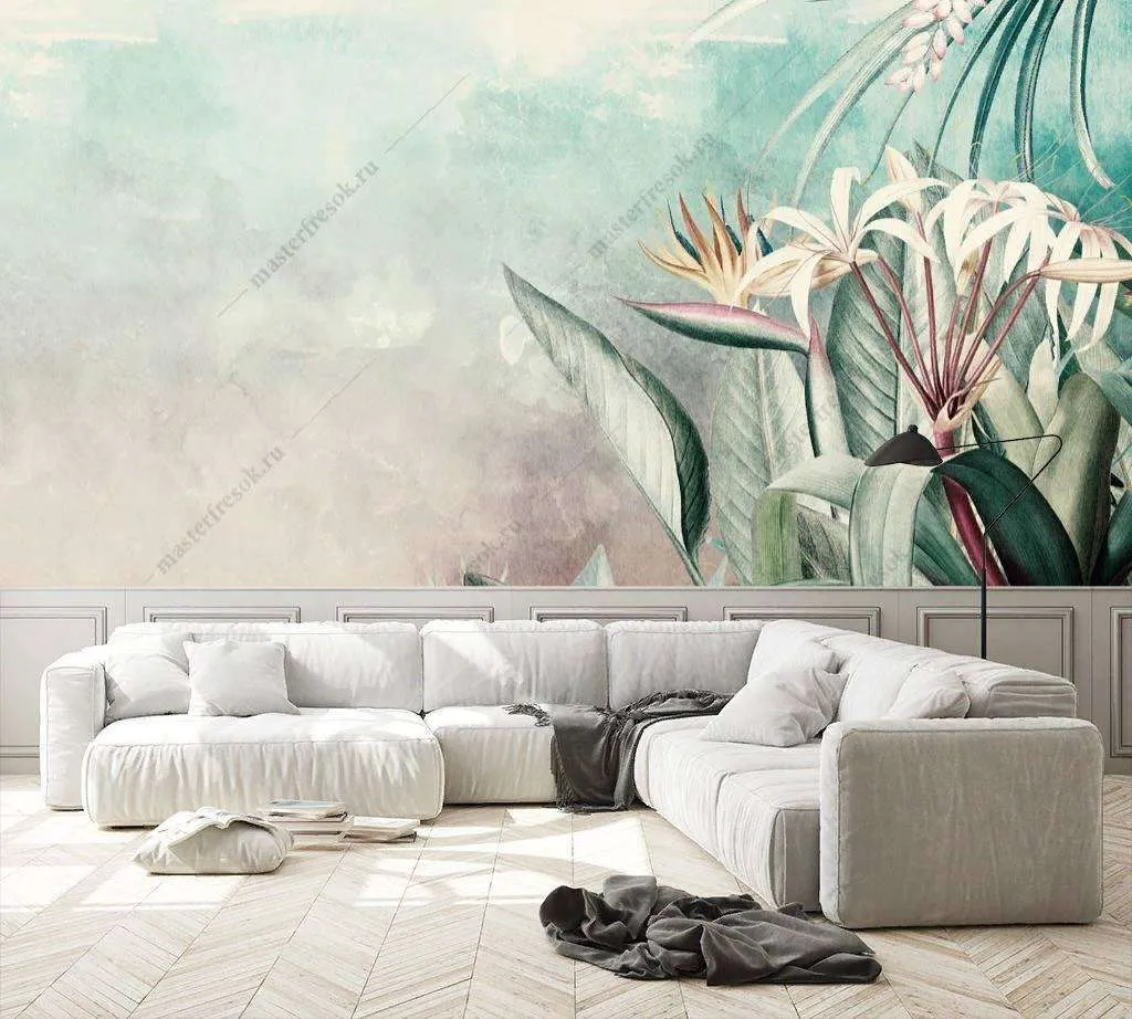 Фотообои в интерьере нежные лилии  9-1140 фото