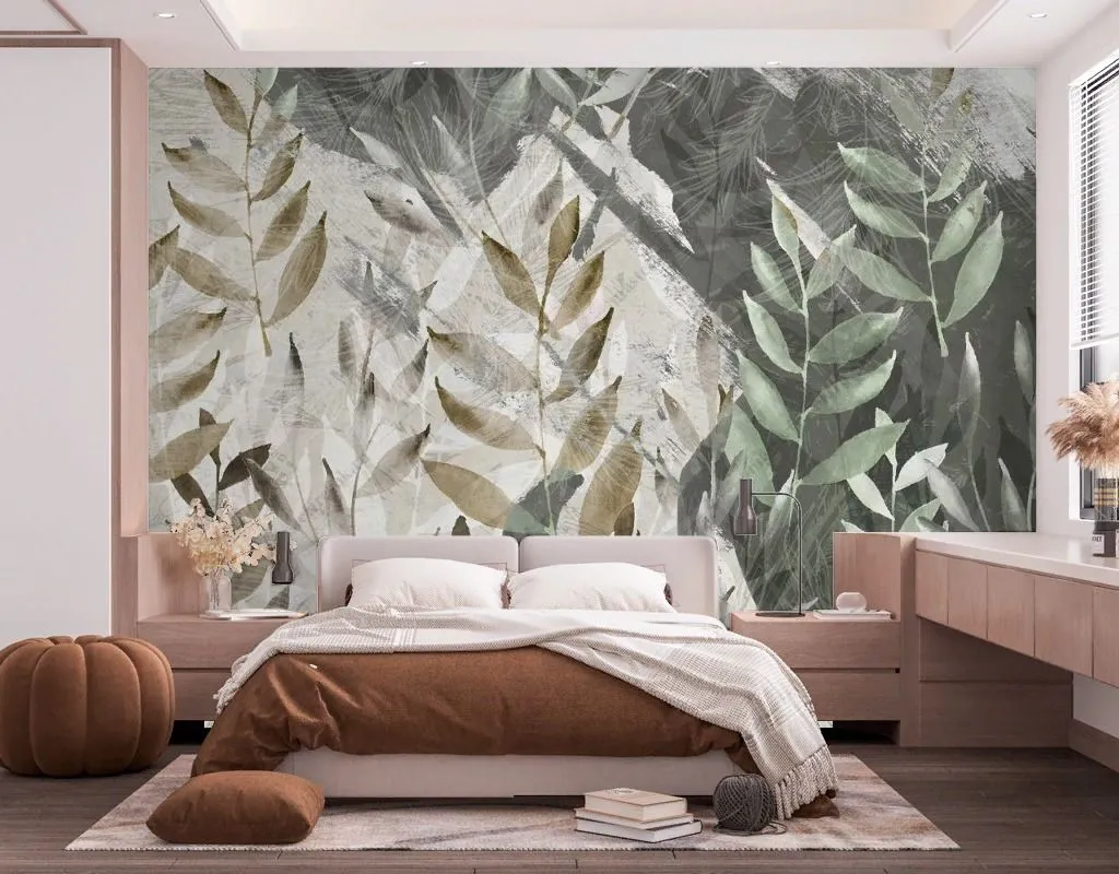 Фотообои Панно листья  14-568