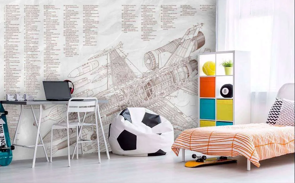 Фотообои в интерьере самолет схема  7-780 фото