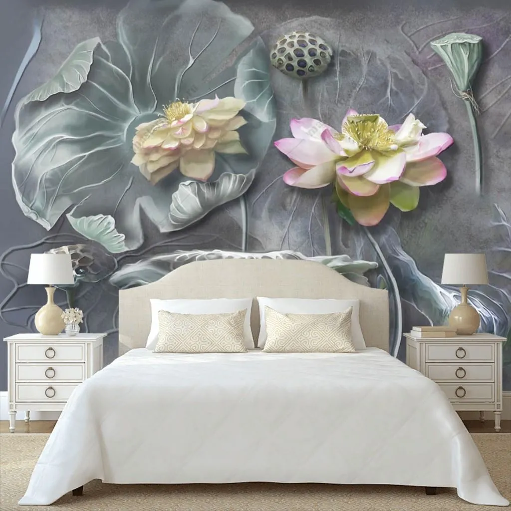 Фотообои Лотос 3д рельеф  13-616