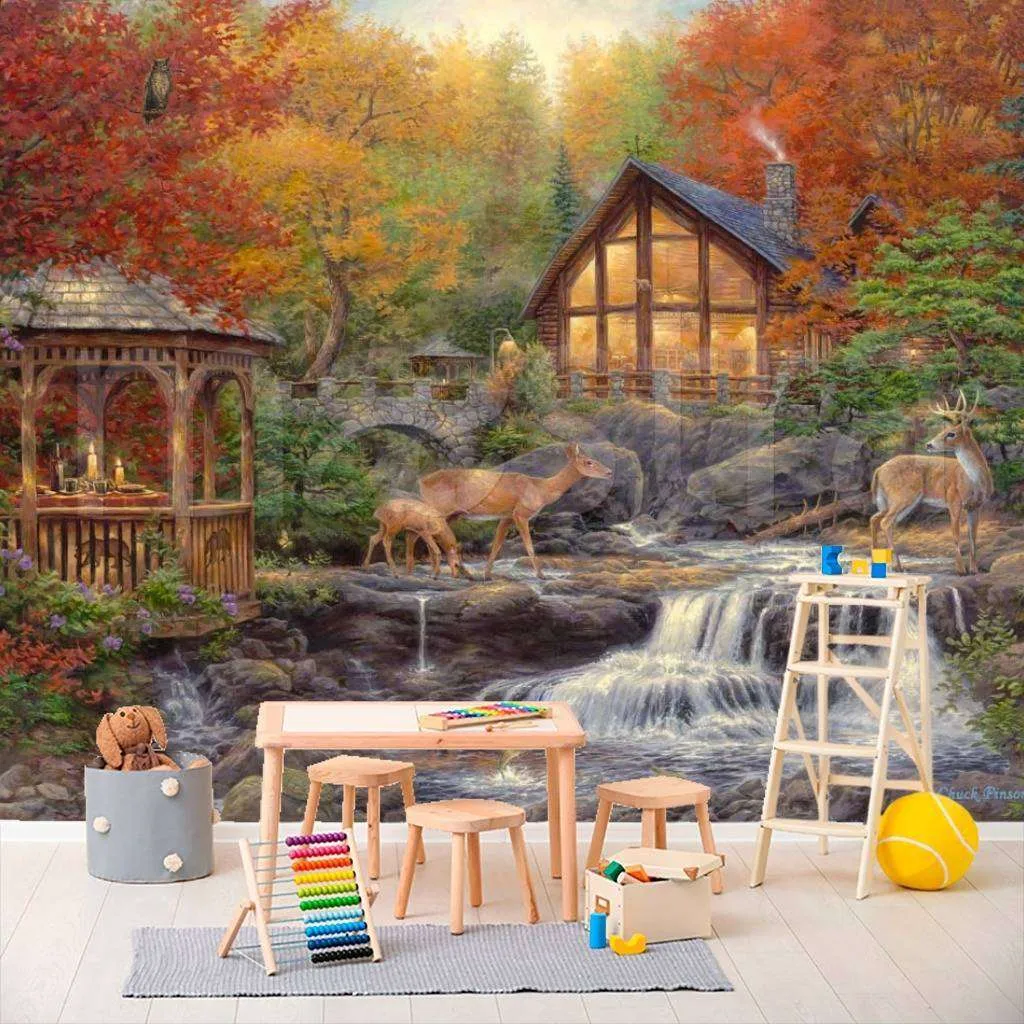 Фотообои Водопад в лесу  8-142