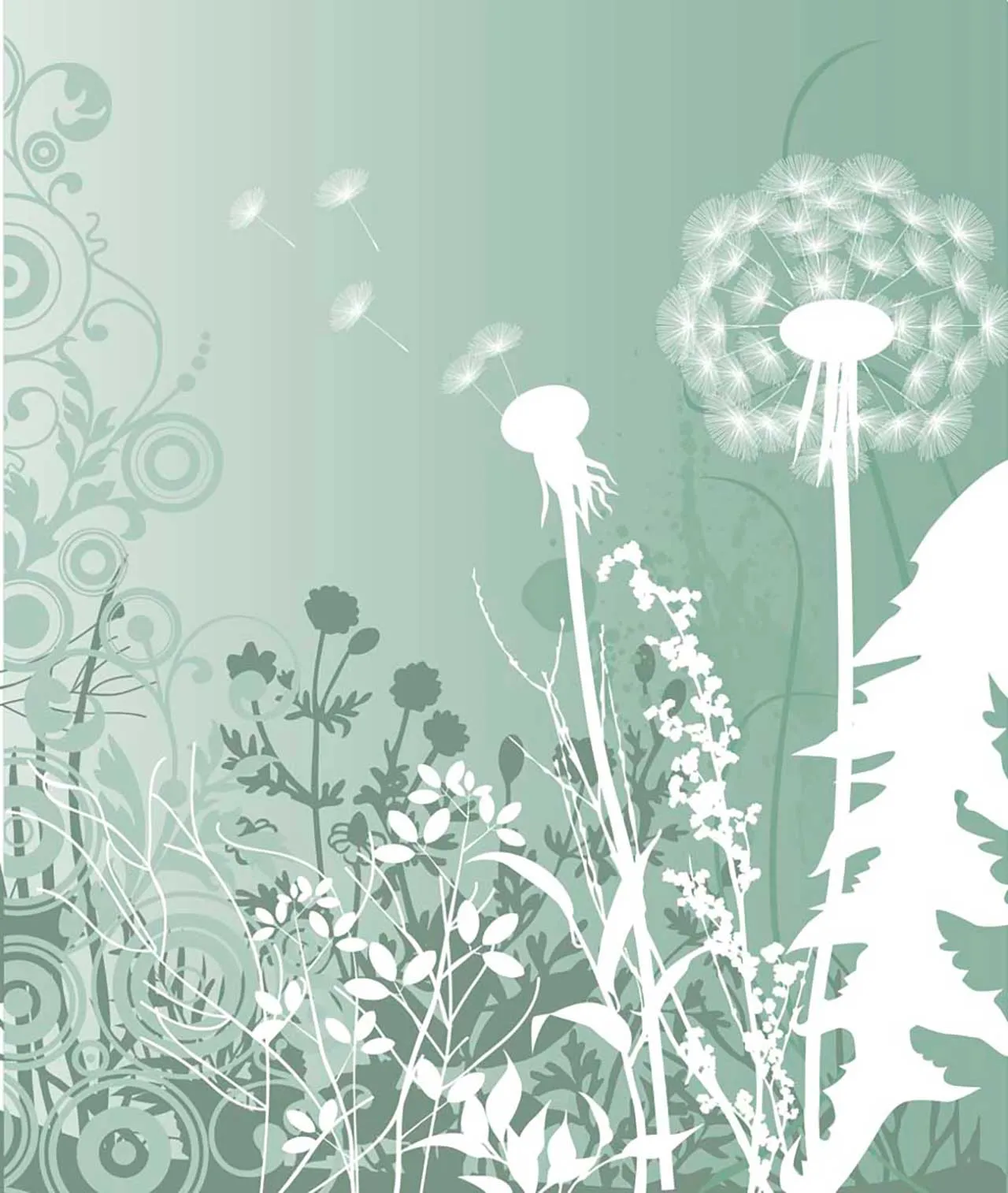 Фотообои в интерьере одуванчик серый  9-224 фото