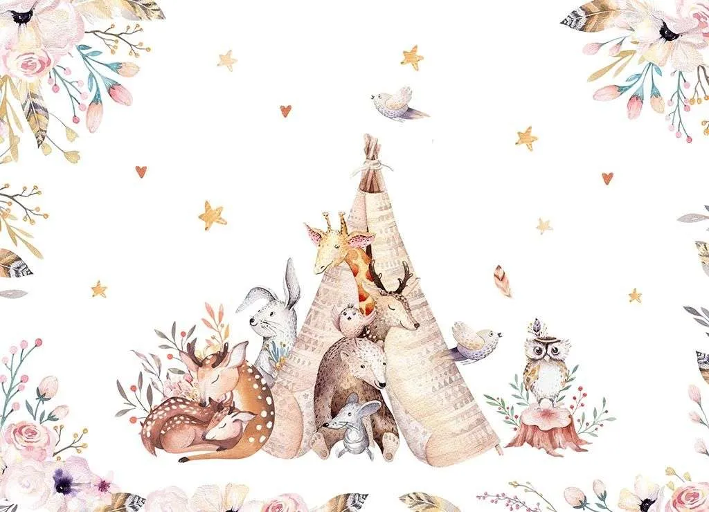 Фотообои в интерьере зверята на поляне  14-061 фото