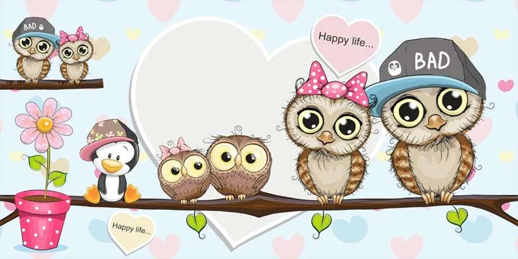 Фотообои в интерьере семейство сов  12-930 фото