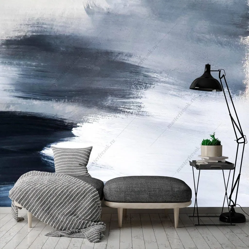 Фотообои Сине-голубая акварель  9-1373