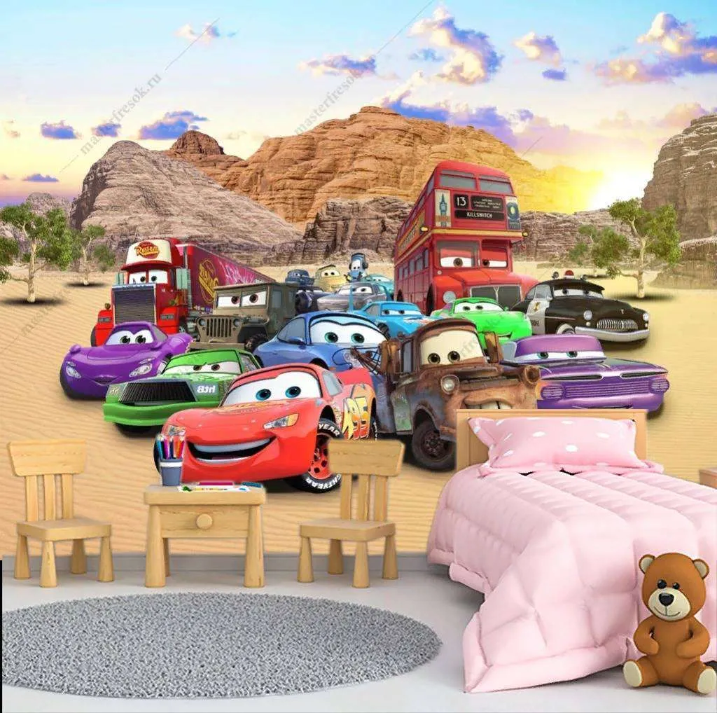 Фотообои в интерьере тачки на фоне гор  14-162 фото