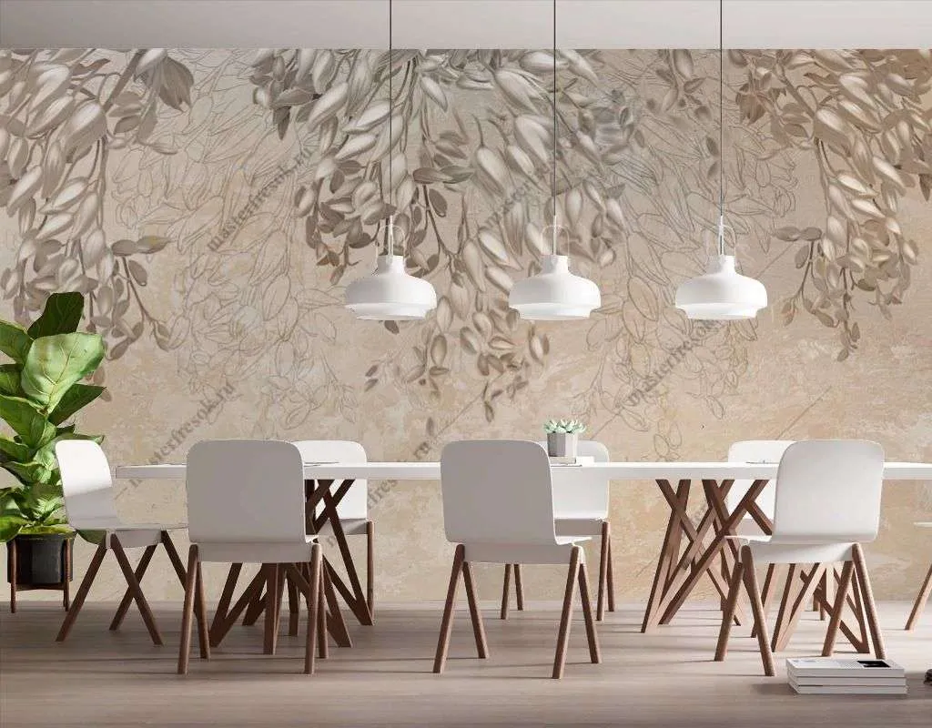 Фотообои в интерьере кампсисы в бутонах  10-935 фото