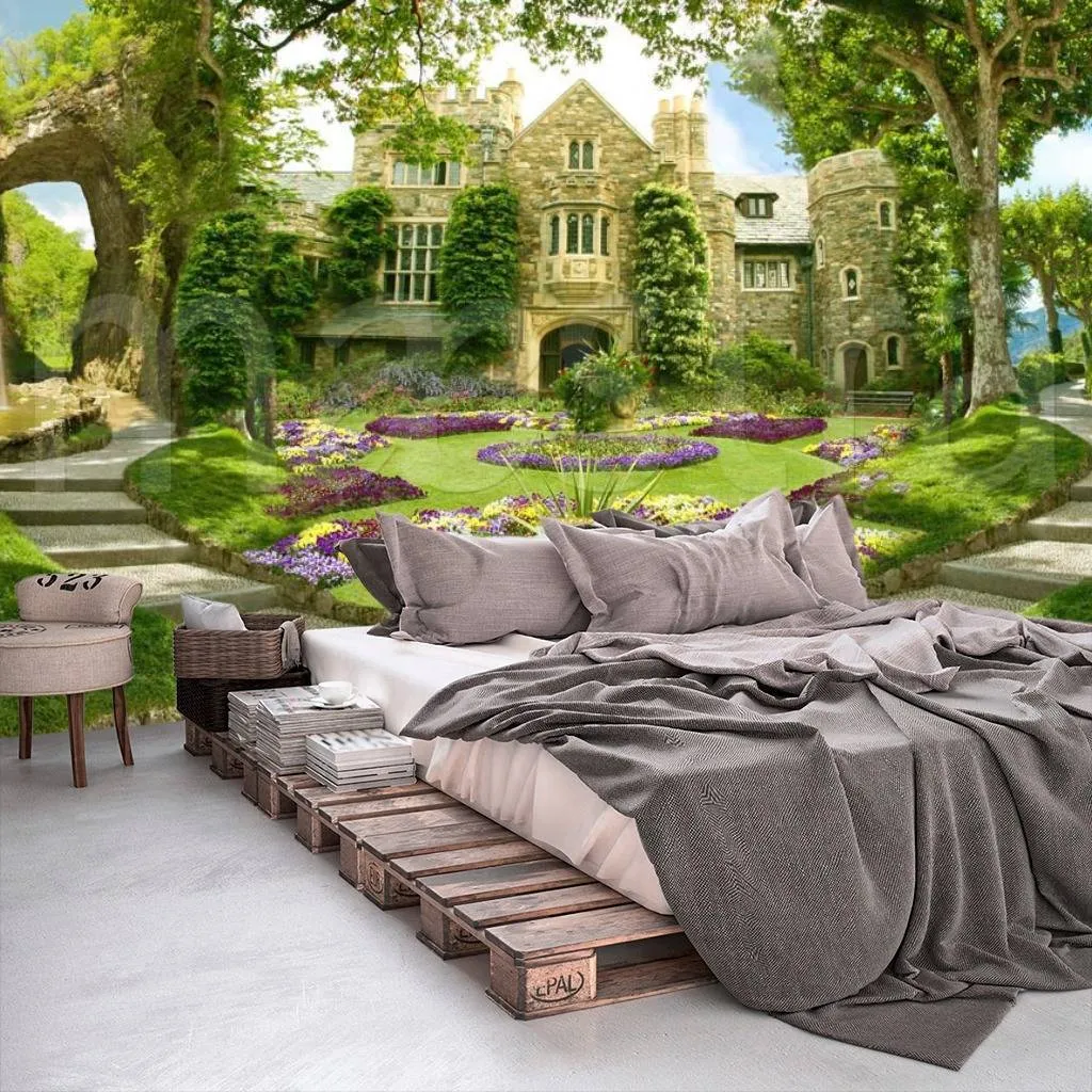 Фотообои в интерьере старинный особняк с садом  5-083 фото