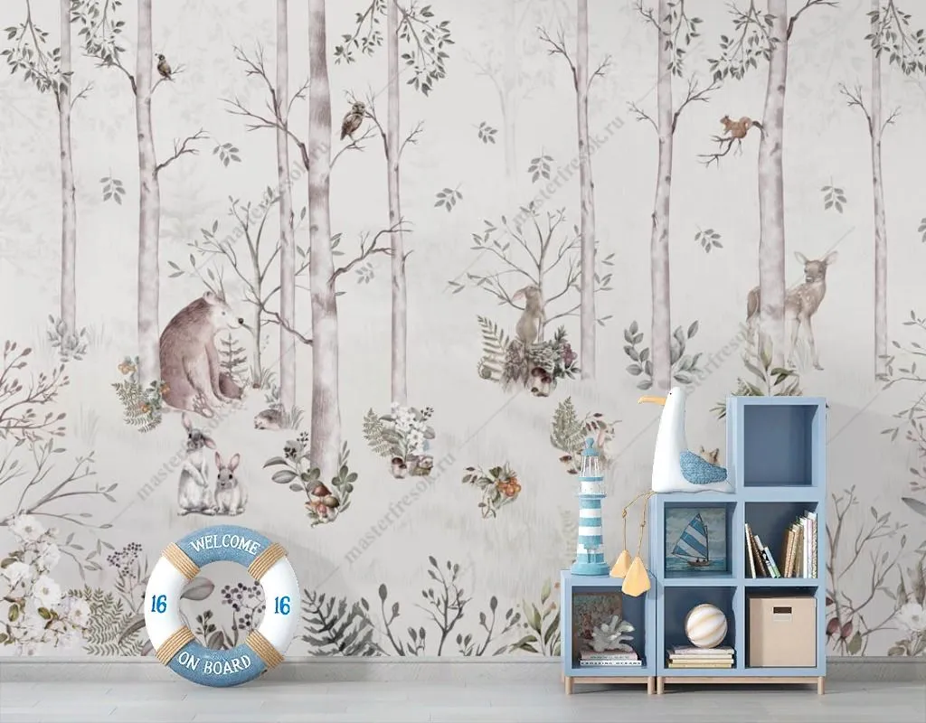 Фотообои в интерьере лесная полянка популярное  13-624 фото