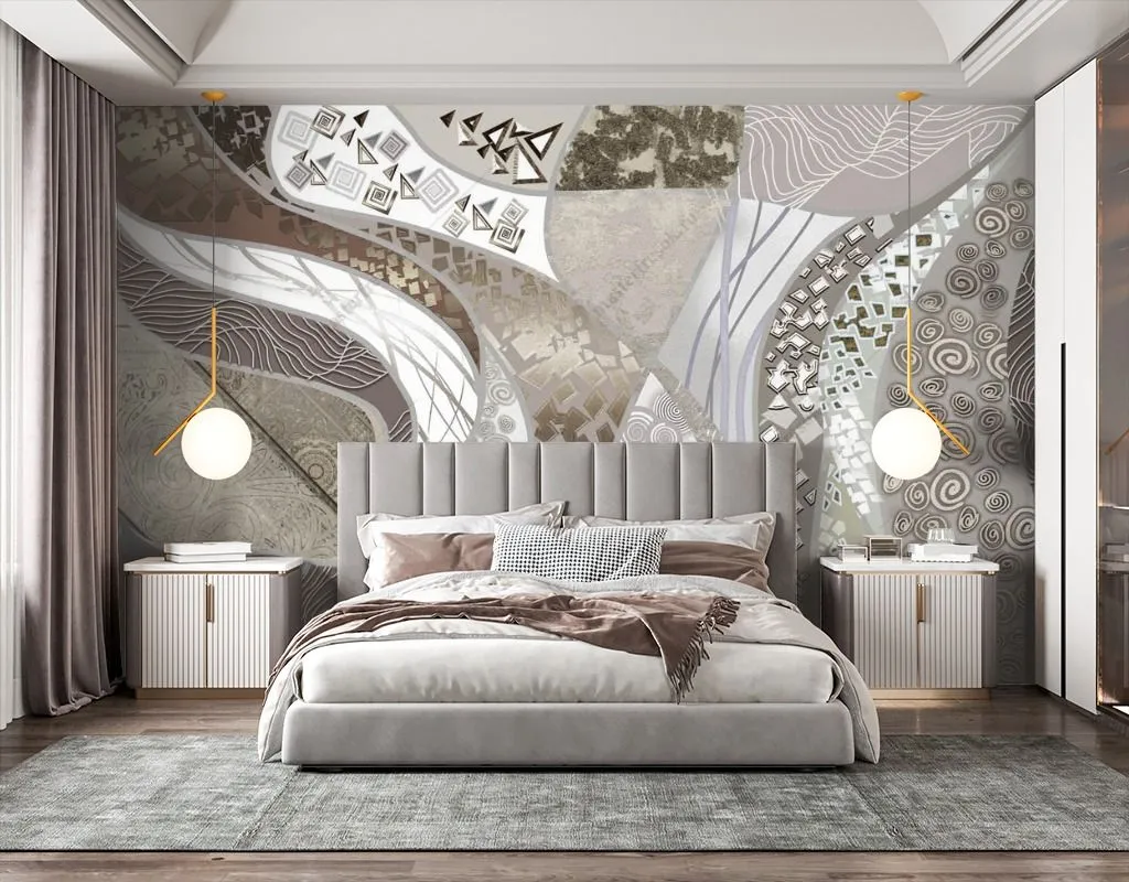 Фотообои в интерьере флюид арт геометия  13-611 фото