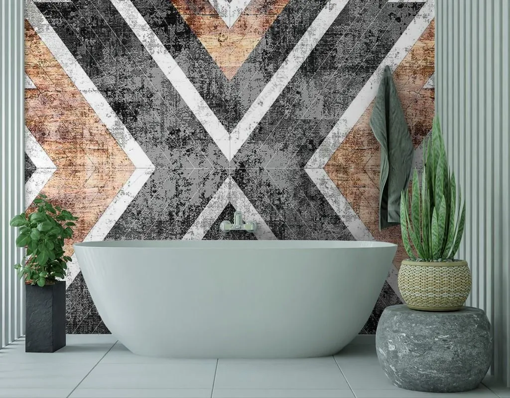 Фотообои в интерьере ромб орнамент  14-481 фото