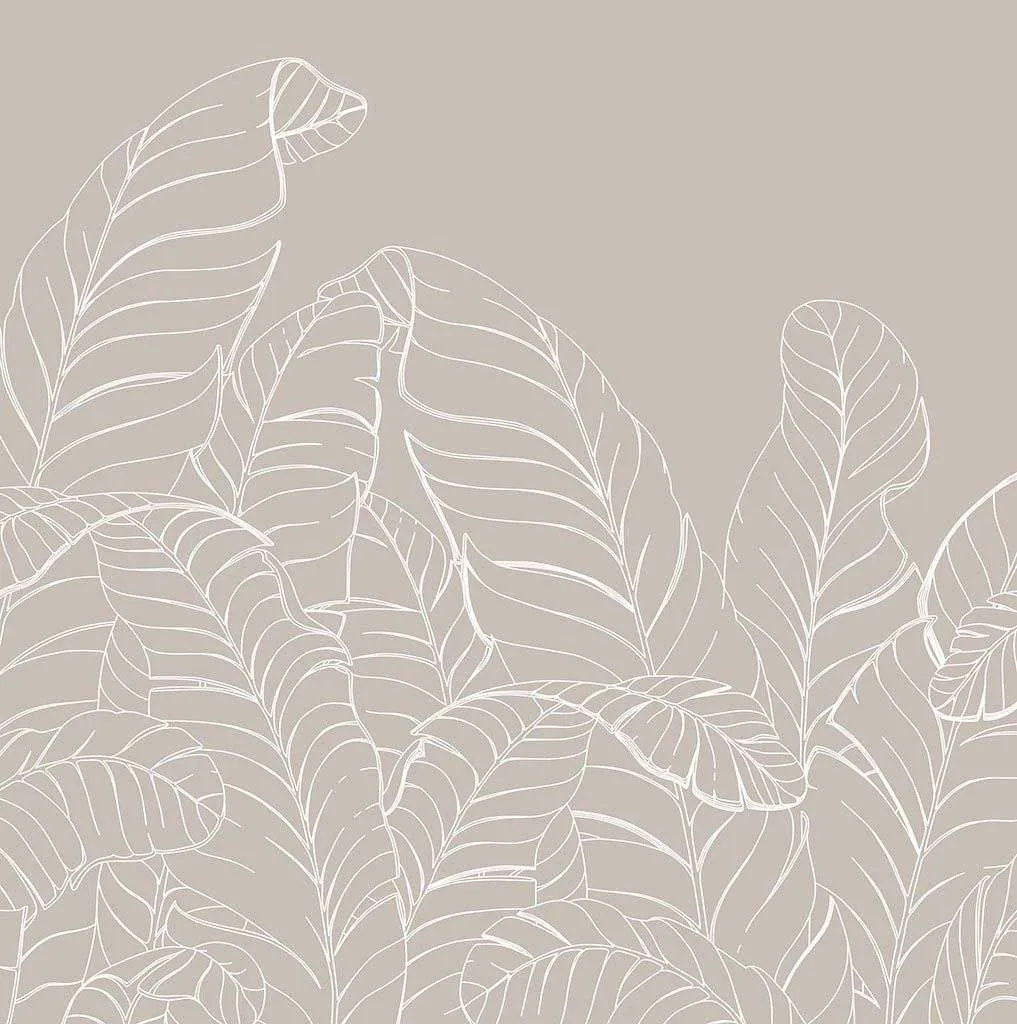 Фотообои в интерьере листья пальмы в бежевых тонах  12-1434 фото