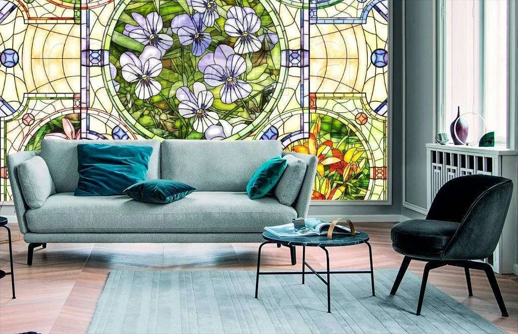 Фотообои Бесшовные обои на стену:  Витражное окно. Артикул: 11-050  