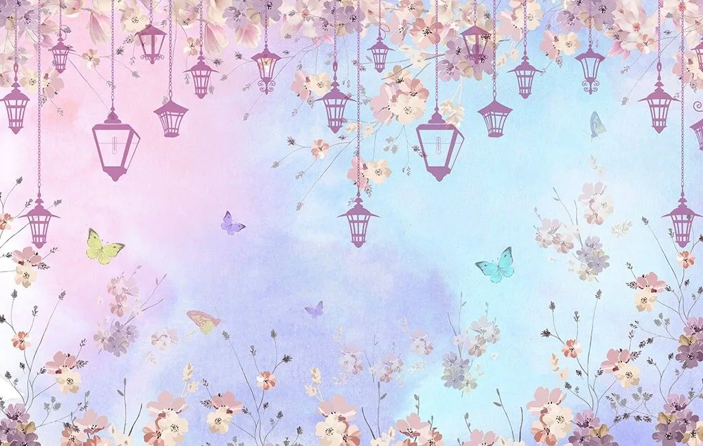 Фотообои в интерьере фонарики детский фон   14-748 фото