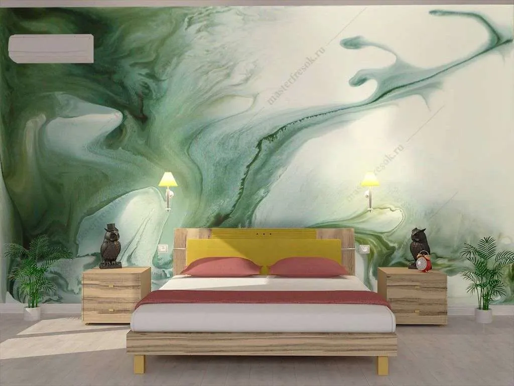 Фотообои в интерьере зеленый флюид  9-1297 фото