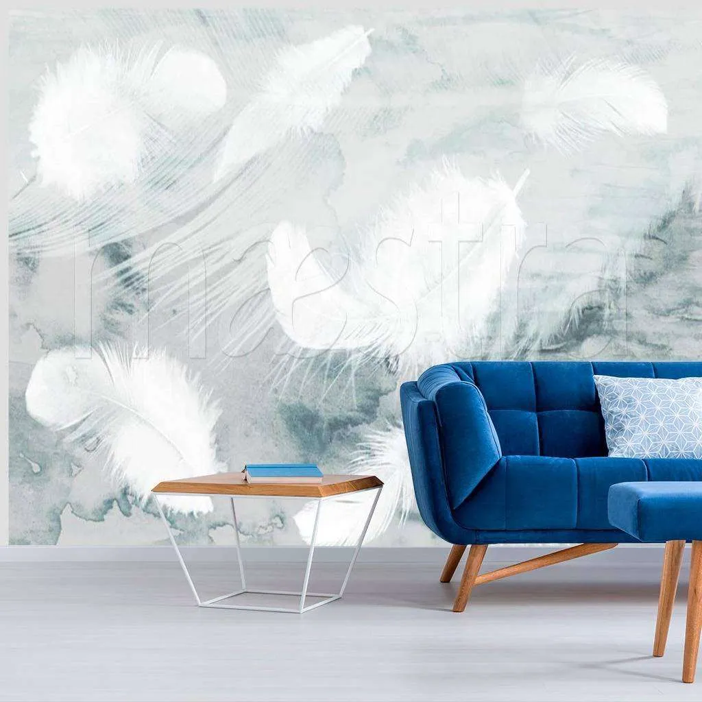 Фотообои в интерьере перо на абстрактном фоне  15-502 фото