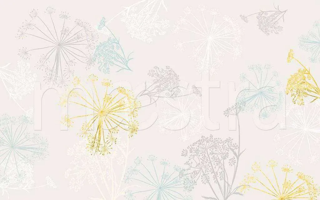 Фотообои в интерьере светлые листья  15-511 фото