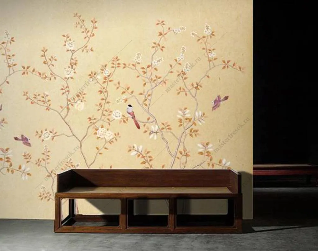 Фотообои в интерьере шинуазри и птицы  15-957 фото