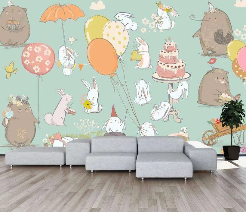 Фотообои в интерьере день рождения у животных  15-295 фото