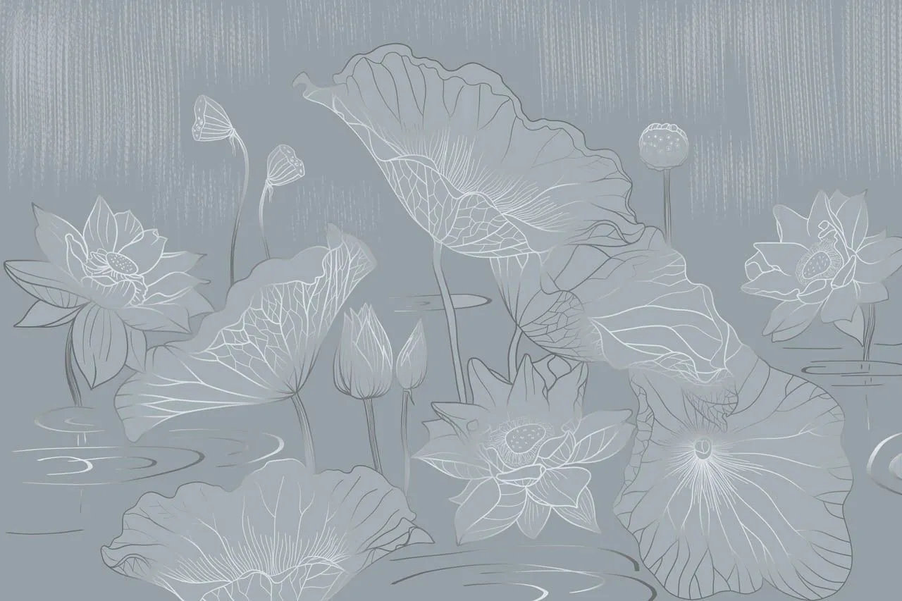 Фотообои в интерьере листья кувшинок  13-729 фото